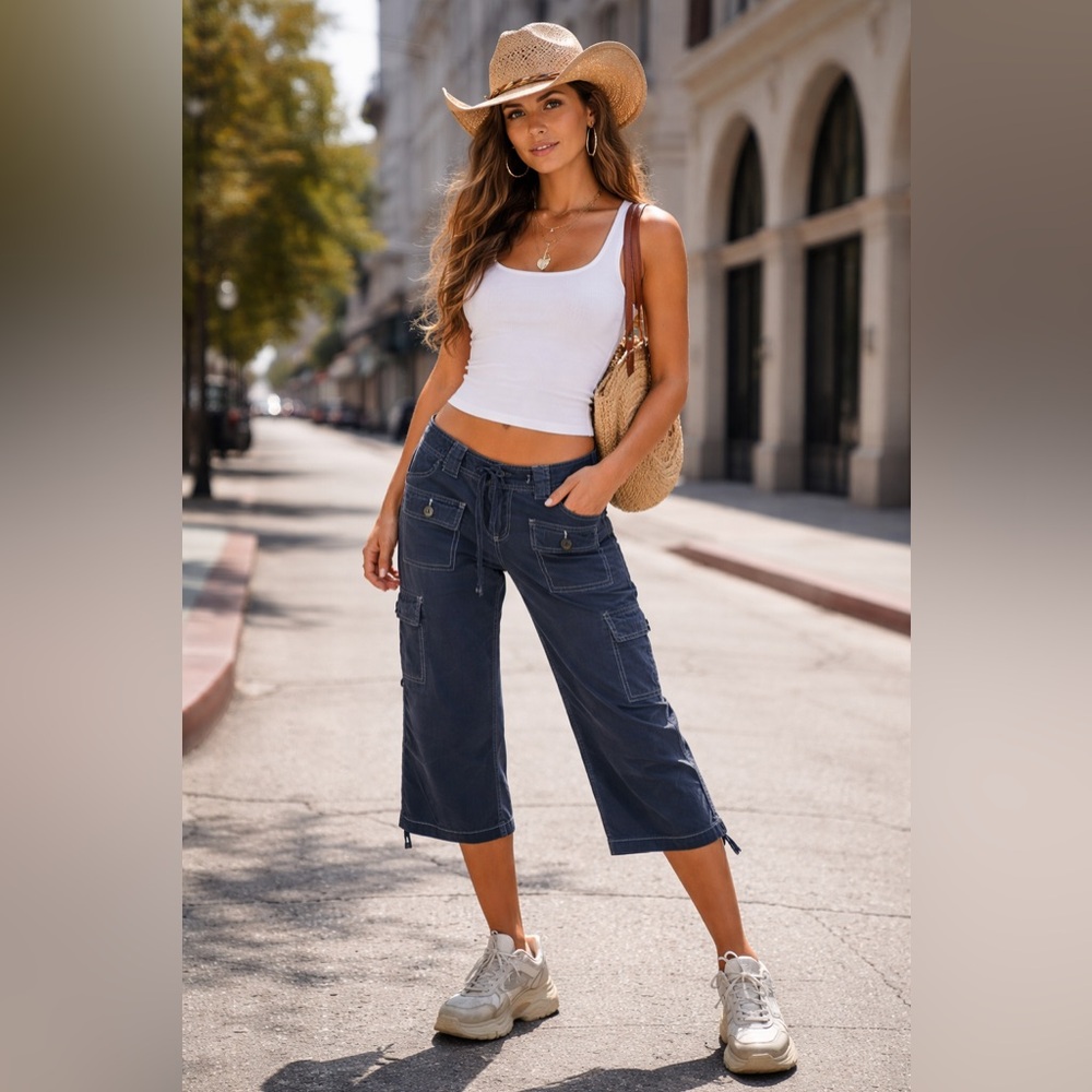 Vintage INC Navy Cargo Capris